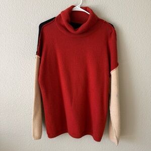 Colorblock Turtleneck Sweater